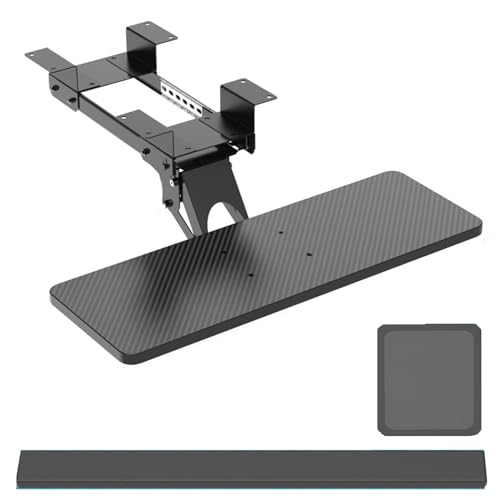 HPTHLY Ausziehbare Tastaturablage Unter Dem Schreibtisch, Verstellbar, Schwenkbare Tastaturablage Unter Dem Schreibtisch, Um 360 Grad Verstellbare Ergonomische Auszie HPTHLY Ausziehbare Tastaturablage Unter Dem Schreibtisch, Verstellbar, Schwenkbare Tastaturablage Unter Dem Schreibtisch, Um 360 Grad Verstellbare Ergonomische Auszie von HPTHLY