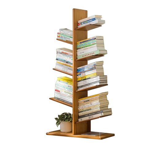HPTHLY Bücherregal-Organizer Aus Bambusbaumholz Für CDs, Alben, Bücher Und Akten. Modernes Eckregal Für Wohnzimmer, Schlafzimmer Und Home Office,Brown-120cm/47.2in von HPTHLY