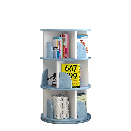 HPTHLY Drehbares Bücherregal, Aufbewahrungs-Organizer Für Wohnzimmer Und Schlafzimmer, Vielseitiges Drehbares Hohes Bücherregal, 40 X 40 X 98 cm, Weiß,Blue-40 * 40 * 98CM HPTHLY Drehbares Bücherregal, Aufbewahrungs-Organizer Für Wohnzimmer Und Schlafzimmer, Vielseitiges Drehbares Hohes Bücherregal, 40 X 40 X 98 cm, Weiß,Blue-40 * 40 * 98CM von HPTHLY