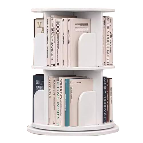 HPTHLY Drehbares Bücherregal Mit 6 Ebenen, Rundes, Um 360 Grad Drehbares Eckregal, Weiß, Modernes 360°-Standregal Für Wohnzimmer, Platzsparender Organizer,White-51 * 66cm HPTHLY Drehbares Bücherregal Mit 6 Ebenen, Rundes, Um 360 Grad Drehbares Eckregal, Weiß, Modernes 360°-Standregal Für Wohnzimmer, Platzsparender Organizer,White-51 * 66cm von HPTHLY