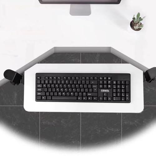 HPTHLY Eck-Tastaturschublade Für Schreibtische Mit Schwenkklemmen, Ausziehbare Tastaturablage Unter Dem Schreibtisch, Ergonomische Computerschublade Für L-Förmige Work von HPTHLY