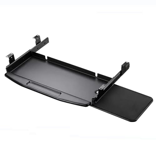 HPTHLY Ergonomische Ausziehbare Tastatur- Und Mausablage Unter Dem Schreibtisch, Platzsparende, Ausziehbare Computerplattform, Sanftes Gleiten, Schwarz von HPTHLY