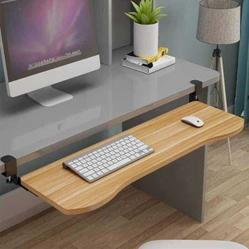 HPTHLY Ergonomische Tastaturablage Zum Anklemmen, Schiebeplattform Für Den Schreibtisch, 21" B X 10" T, Tastaturschublade Unter Dem Schreibtisch, Platzsparende Schreib von HPTHLY