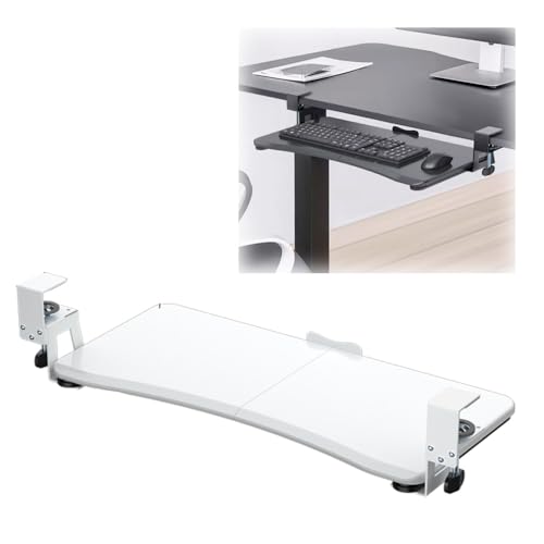 HPTHLY Große Computer-Tastaturablage, Schiebe-/Tastaturschubladenplattform, 33"×12", Ergonomische Tastaturablage Unter Dem Schreibtisch, Schwarz/Weiß HPTHLY Große Computer-Tastaturablage, Schiebe-/Tastaturschubladenplattform, 33"×12", Ergonomische Tastaturablage Unter Dem Schreibtisch, Schwarz/Weiß von HPTHLY