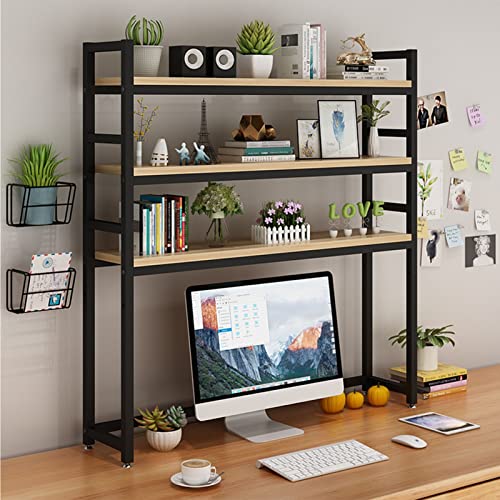 HPTHLY Innovatives Schreibtisch-Bücherregal, Stilvoller 3-Stufiger Organizer Aus Schmiedeeisen Für Zuhause Und Büro, Multifunktionales Schreibtischregal Mit Industriel, von HPTHLY