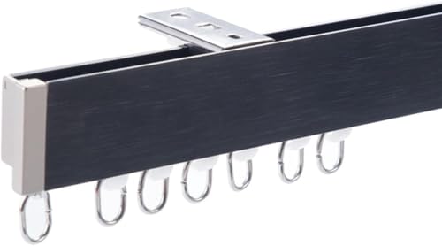 HPTHLY Robuste Schwarze Deckenvorhangschiene Aus Aluminium,Black-Ceiling-1.2m von HPTHLY