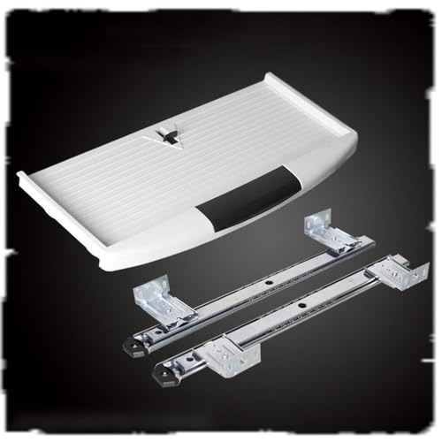 HPTHLY Schiebe-Tastatur-Maus-Plattform, Weiß/Schwarze Tastaturablage Unter Dem Schreibtisch, Abs-Tastaturschubladenregal Mit Geräuschloser Schiene, 22 X 10 Zoll von HPTHLY