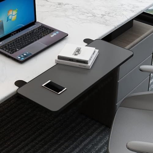 HPTHLY Schreibtisch-Erweiterungsplattform Mit C-Klemme, Zusammenklappbare Ergonomische Tastaturablage, 21/26/30 Zoll Breit, Walnuss 65 X 25 cm von HPTHLY