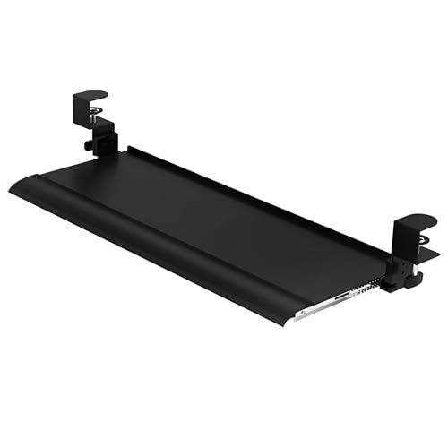 HPTHLY Tastaturablage Unter Dem Schreibtisch, Ausziehbare Plattform, Computerschublade Zum Tippen, Tastaturhalter Mit C-Klemmenhalterung von HPTHLY