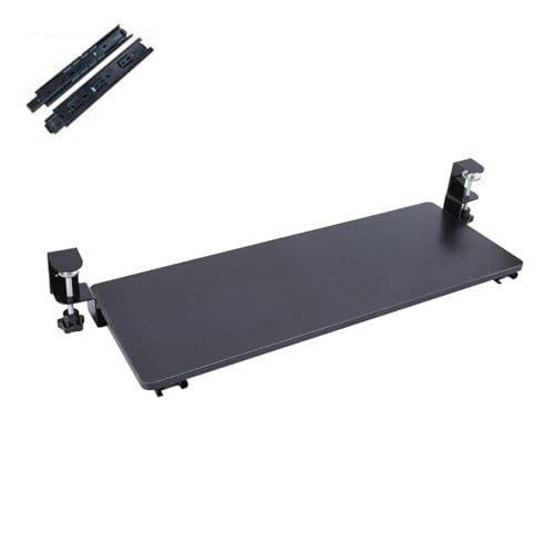 HPTHLY Tastaturablage Unter Dem Schreibtisch, Gleitschienen, Ausziehbare Tastaturablage Unter Dem Schreibtisch Mit C-Klemmhalterung, Ergonomis von HPTHLY