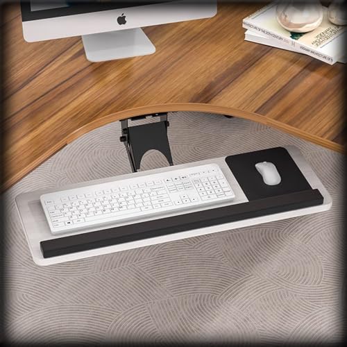 HPTHLY Um 360° Schwenkbare Tastaturablage Unter Dem Schreibtisch, Höhenverstellbare Tastaturablage, Ergonomischer, Neigbarer Tastaturständer, Computer-Tippplattform HPTHLY Um 360° Schwenkbare Tastaturablage Unter Dem Schreibtisch, Höhenverstellbare Tastaturablage, Ergonomischer, Neigbarer Tastaturständer, Computer-Tippplattform von HPTHLY