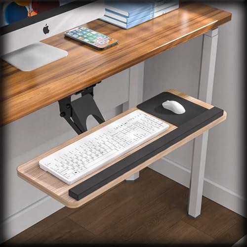 HPTHLY Um 360° Schwenkbare Tastaturablage Unter Dem Schreibtisch, Höhenverstellbare Tastaturablage, Ergonomischer, Neigbarer Tastaturständer, Computer-Tippplattform HPTHLY Um 360° Schwenkbare Tastaturablage Unter Dem Schreibtisch, Höhenverstellbare Tastaturablage, Ergonomischer, Neigbarer Tastaturständer, Computer-Tippplattform von HPTHLY