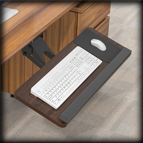 HPTHLY Um 360° Schwenkbare Tastaturablage Unter Dem Schreibtisch, Höhenverstellbare Tastaturablage, Ergonomischer, Neigbarer Tastaturständer, Computer-Tippplattform von HPTHLY
