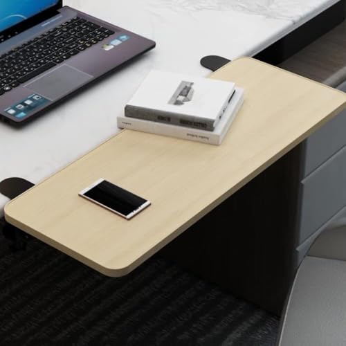 HPTHLY Zusammenklappbare Schreibtisch-Verlängerungsablage, Ergonomische Tastaturplattform Aus Holz Mit Klemmbefestigung, 52/65/75 cm, Platzsparendes Design Für Zuhause von HPTHLY