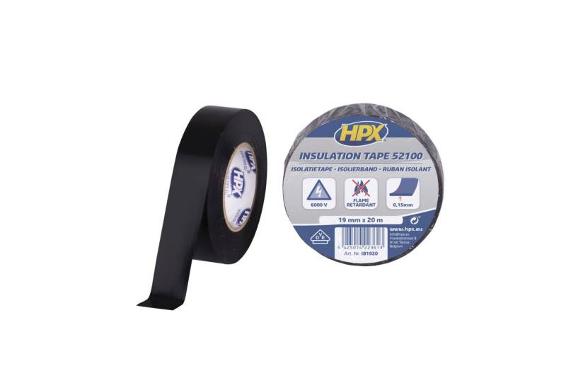 HPX Klebeband HPX PVC Insulation tape 52100 Schwarz - 19 mm / 20 m HPX Klebeband HPX PVC Insulation tape 52100 Schwarz - 19 mm / 20 m von HPX