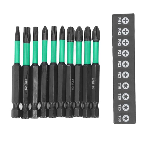 10 -pcs Magnetschraubendreher -Bit Set hohe Härte Kraft Bohrmaschinen -Impact -Bohrer für die Verbesserung zu Hause von HPZIHUIT