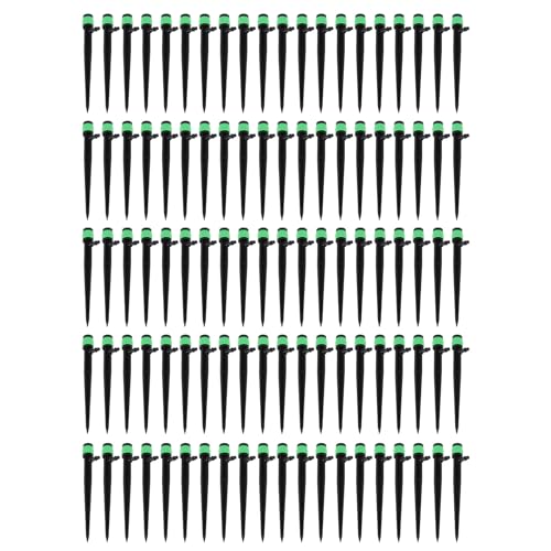 100 Stück Tropfemitter einstellbare Wasserströmung Dripper Sprühgarten Pflanzenwässerungssystem (13 cm / 5,1in grün) von HPZIHUIT