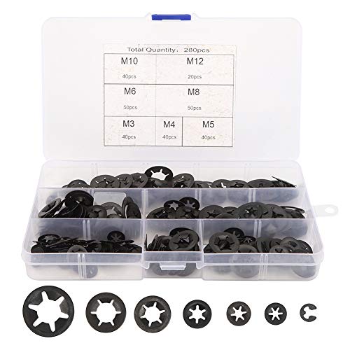 280pcs interne Zahnverriegelungswaschanlagenverletzer auf der Geschwindigkeitswaschdichtung M3 M4 M5 M6 M8 M10 M12 Kit für den professionellen Gebrauch von HPZIHUIT
