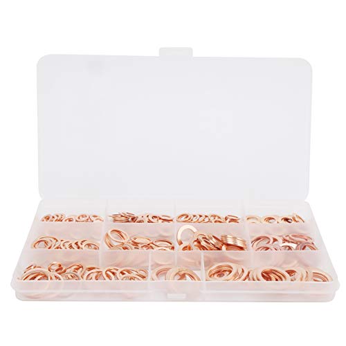 300pcs tragbare rote Kupferdichtung Metall Unterlegscheiben Hardware-Teile Sortiment Kit M5-M16 Für Reparaturwartungen von HPZIHUIT