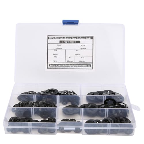 340pcs interne Zahn Waschmaschine Fastener Mangan Stahl M3M12 Hardware -Lieferungen für den professionellen Gebrauch von HPZIHUIT