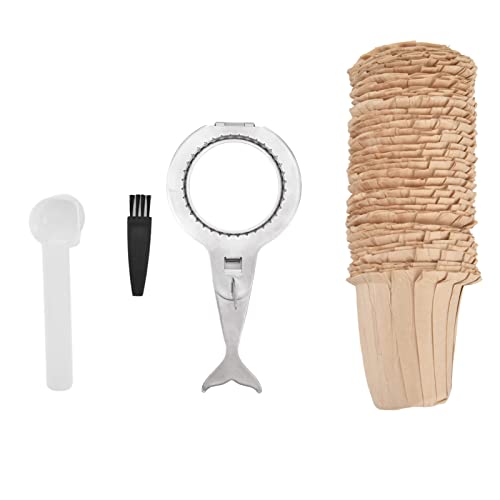 40PCS Kaffeefilter mit Edelstahl halter tragbar Einweg-Filterpapier becher für Haushalt von HPZIHUIT