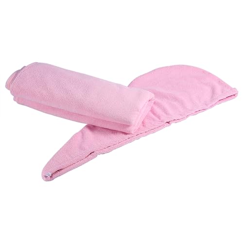 6 Farben Frauen Weiches Spa Bad Körper Wrap Set Handtuch Bademantel mit schnell trockenem Haar Trocknungs kappe Weiß Frauen Spa Bademantel (Rosa) von HPZIHUIT