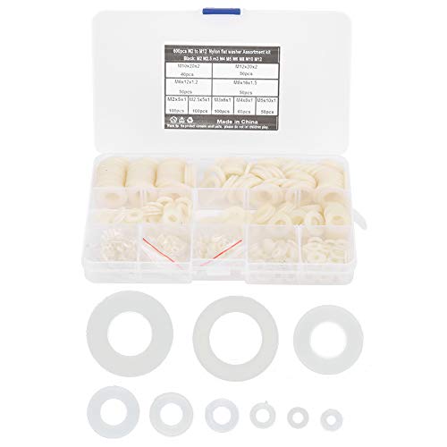 600pcs Flat Waschmaschine 9 Größen weißer Nylondichtung Sortiment Kit Fastener Hardware-Tools M2-M12 Speicherbox enthalten Kommunikationsbeschichtung Elektronik 600pcs Flat Waschmaschine 9 Größen weißer Nylondichtung Sortiment Kit Fastener Hardware-Tools M2-M12 Speicherbox enthalten Kommunikationsbeschichtung Elektronik von HPZIHUIT