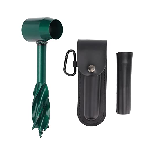 Auger -Bohrer Bit Multifunktionaler Kohlenstoffstahl hohe Härte Schneide Holzbearbeitung Handbohrer Bit Lederscheide (Grün) von HPZIHUIT