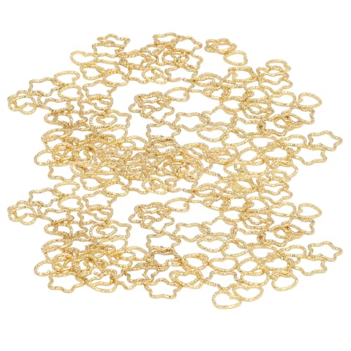 Buntes Star Love Form Braids Ringclips Süßes Metallbaum Haarringe Accessoires Party Events Hochzeitskonzerte 200pcs (Gold) von HPZIHUIT
