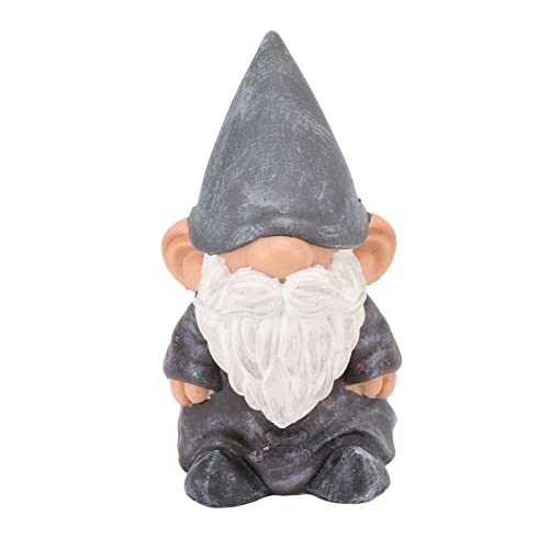 Garten GNOME Harz Struktur stabile Unterseite Retro-Stil Figur für Terrasse Outdoor- (Spitzer Kopfbraun) von HPZIHUIT