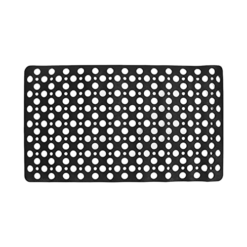 HPZIHUIT Badewanne Duschmatte schwarzer TPE -Bad -Duschbodenmatte mit Entwässerungsloch nach Hause Fitnessstudio Spa 29 x 16 Zoll von HPZIHUIT