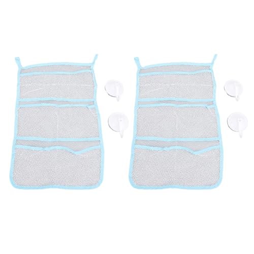HPZIHUIT Badezimmer Toilettenartikel Aufbewahrungsnetzbeutel Hängende Netz Multi -Taschen -Saugnäpfe 2 Set von HPZIHUIT