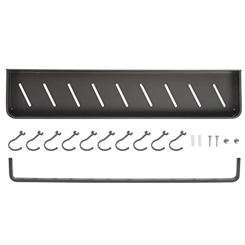 HPZIHUIT Dusch Regal für Badezimmer, an der Wand befestigtes Handtuch-Aufbewahrung Regal, Shampoo-Organizer-Halter (60 cm mit Stab und 10 Haken) von HPZIHUIT