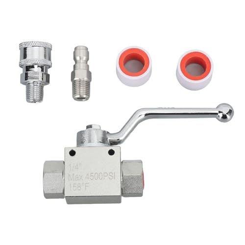 HPZIHUIT Hochdruck Reiniger Kugel ventil Kit Edelstahl Schnell verbindungs armaturen 4500 PSI Schlauch Zubehör für Hochdruck Reinigung (1 / 4in) von HPZIHUIT
