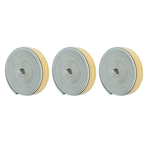 HPZIHUIT Schaumwetter -Stripping -Isolationsband Roll selbstklebende Versiegelung Weatherstrip für Türen (Grau mit schwarzem innerem Fleece) von HPZIHUIT