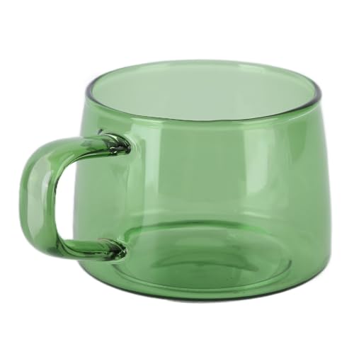HPZIHUIT Transparente Borosilikat -Glas -Kaffeetasse mit Griff für täglich 250 ml (Grün) von HPZIHUIT