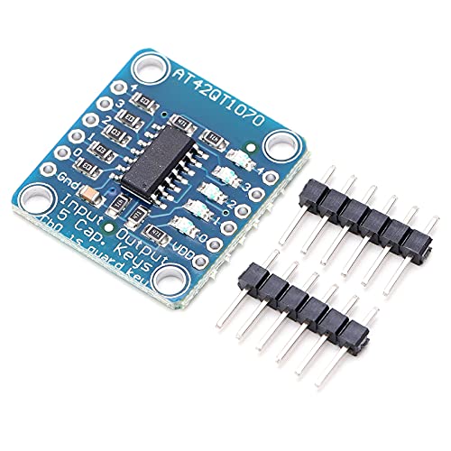 Kapazitive Touchscreen-Sensor-Modul-Detektor-Platine AT42QT1070 5-Pad Blau mit Pin-Kopfzeile für Elektronik-DIY-Projekte von HPZIHUIT