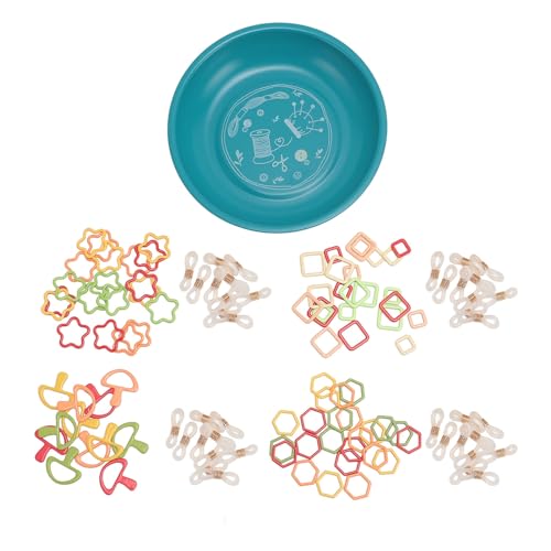 Magnetische Nadelschüssel nähen runde Schüsselkissen -Lagerhalter mit Sternhex -Stichmarker zum Nähen (Blau) von HPZIHUIT
