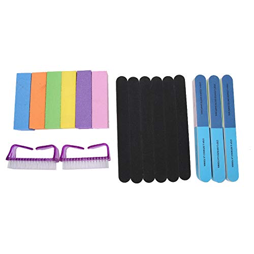 Nagelkunst Polierschleife Set Schleifblock Staubreinigung Pinsel -Kit für Home Nagel Salon 17pcs von HPZIHUIT