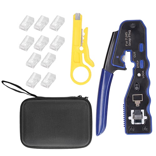 Netzwerkkabelzellendraht -Stripper Crimping -Stripp -Werkzeug mit Kristallkopfspeicherbox von HPZIHUIT