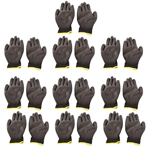 Sicherheitsarbeit Handschuhe langlebig beschichtetes Nylon für allgemeine Arbeiten schwarz rot (Schwarz 8m) von HPZIHUIT