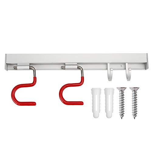 Sshaped Space Aluminium wandmontierte Mopp -Besen Lagerhalterhalter Toilettenbad Zubehör für Familienbad Küche (Neue Space Aluminium 2 Haken) von HPZIHUIT