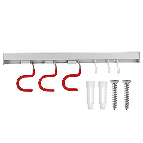 Sshaped Space Aluminium wandmontierte Mopp -Besen Lagerhalterhalter Toilettenbad Zubehör für Familienbad Küche (Neues Space Aluminium Drei-Hook) von HPZIHUIT