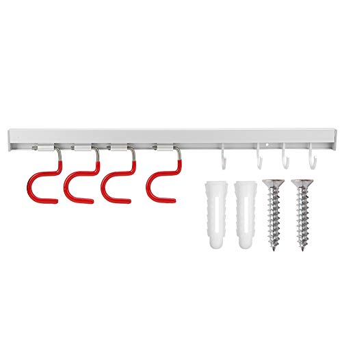 Sshaped Space Aluminium wandmontierte Mopp -Besen Lagerhalterhalter Toilettenbad Zubehör für Familienbad Küche (New Space Aluminium Vier-Hook 4-Hook) von HPZIHUIT