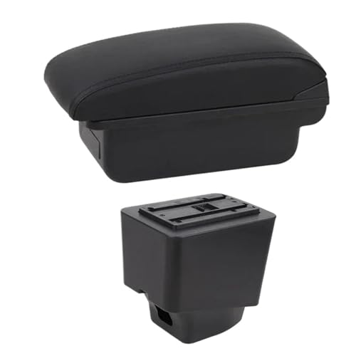 HPZPRPCEW Armauflage Boxen Für R&enault Für Captur Kaptur 2018 2019 2020 2021 Kaptur Auto Leder Armstütze Mittelkonsole Aufbewahrungsbox(B1 Schwarze Linie) von HPZPRPCEW