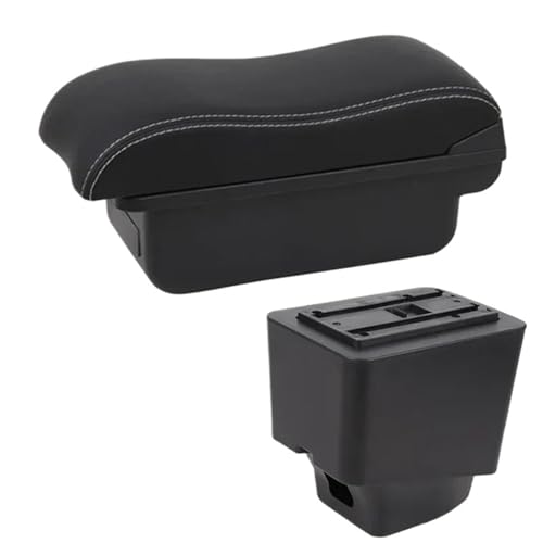 HPZPRPCEW Armauflage Boxen Für R&enault Für Captur Kaptur 2018 2019 2020 2021 Kaptur Auto Leder Armstütze Mittelkonsole Aufbewahrungsbox(B2 Weiße Linie) von HPZPRPCEW