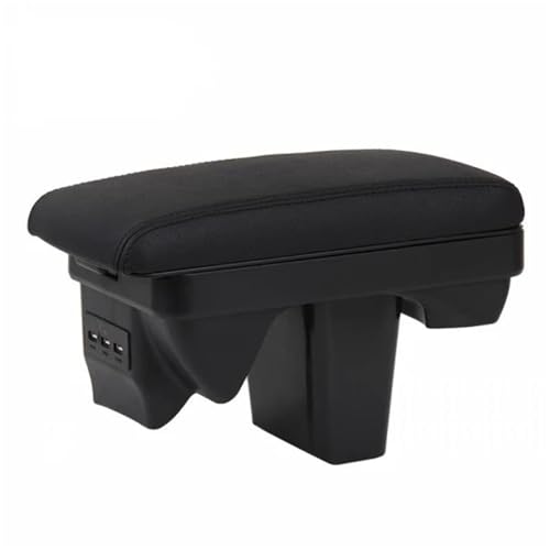 HPZPRPCEW Armlehnenbox Für C&hevrolet Für Cavalier 2015 2016 2017 2018 2019 Mit Getränkehalter Und Aschenbecher(Schwarze schwarze Linie) von HPZPRPCEW