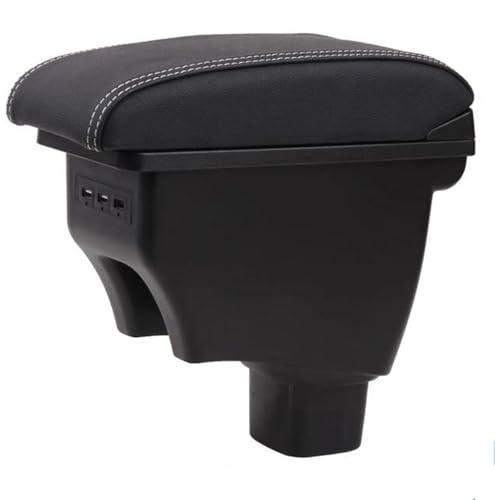 HPZPRPCEW Auto Drehbarer Armlehne Für Suzuki Sx4 2007 2008 2009 2010 2011 2012 2013 Armstütze Mittelkonsole Zentrum Aufbewahrungsbox(Black white line) von HPZPRPCEW