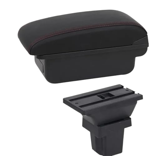 HPZPRPCEW Für C&hevrolet Für Trax Armlehnenbox Für C&hevrolet Für Tracker 2013-2017 Leder-Armlehne Mittelkonsole Aufbewahrung USB(B1 Rote Linie) von HPZPRPCEW