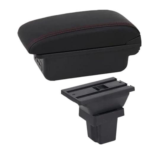 HPZPRPCEW Für C&hevrolet Für Trax Für Tracker 2013 2014 2015 2016 2017 2018-2020 Autoarmlehne Armablagefach(B1 Schwarz rot 3USB) von HPZPRPCEW